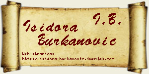 Isidora Burkanović vizit kartica